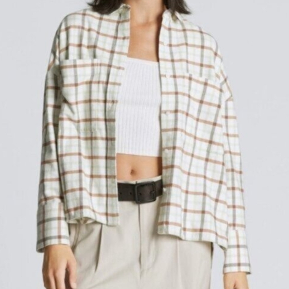 NWT Everlane Boxy Oversized Flannel Shirt In Plaid